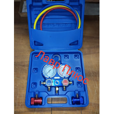 Манометрический коллектор VMG-2-R134 A-B + муфты быстросъемные в комплекте Value в чемодане