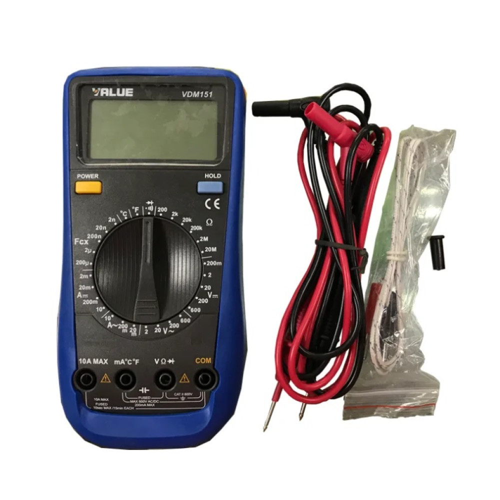 Мультиметр цифровой VDM-151 Value тестер-клещи